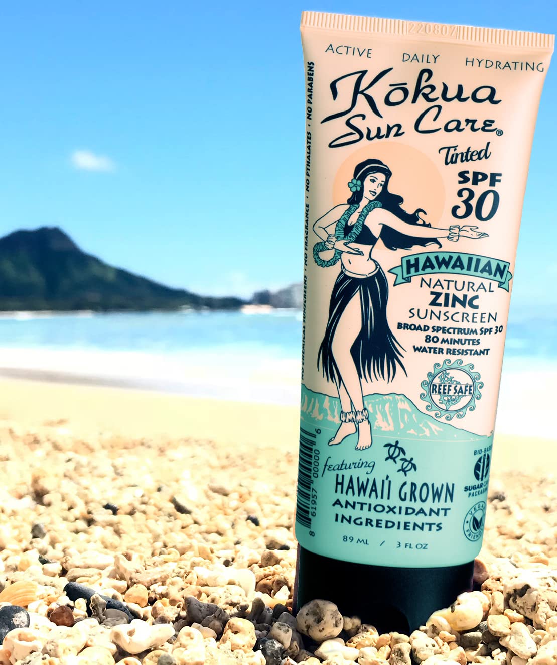 Kokua Sun Care Hawaiian Reef Safe SPF 30 | Zinc Oxide | Tinted Mineral for Face & Body | Sun Protection | Water Resistant | Chemical Free | Natural Ingredients