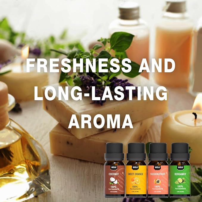Essential Oils Set,Fruity-Essential Oils for Diffuser for Home, Diffuser Oils Scents for Aromatherapy,Candle&Soap Making,Humidifiers 6 X 10ML