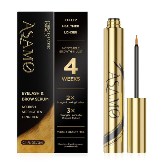 Eyelash & Eyebrow Growth Serum – 15 Plant Extracts for Longer, Denser & Fuller Lashes & Brows, Boosts Natural Hair Development,eyelash serum,Hypoallergenic Oil-Free,lash growth serum (PURE GOLD)
