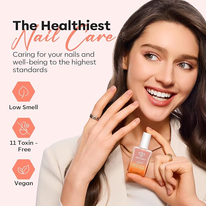 modelones Nail Strengthener Ridge Filler for Nails Repair Kits Jelly Nude Nail Polish for Thin Weak & Damaged Nails Hardener for Nail Protection, Nail Care, 15ml