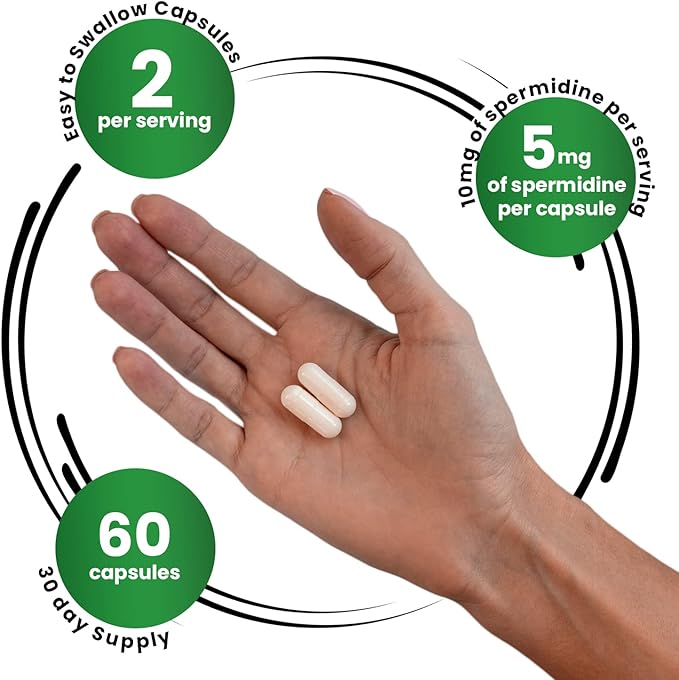 Genex Formulas 10mg Spermidine Supplement for Healthy Aging & Cell Renewal - Vegan, Non-GMO, Gluten-Free (3 Pack)