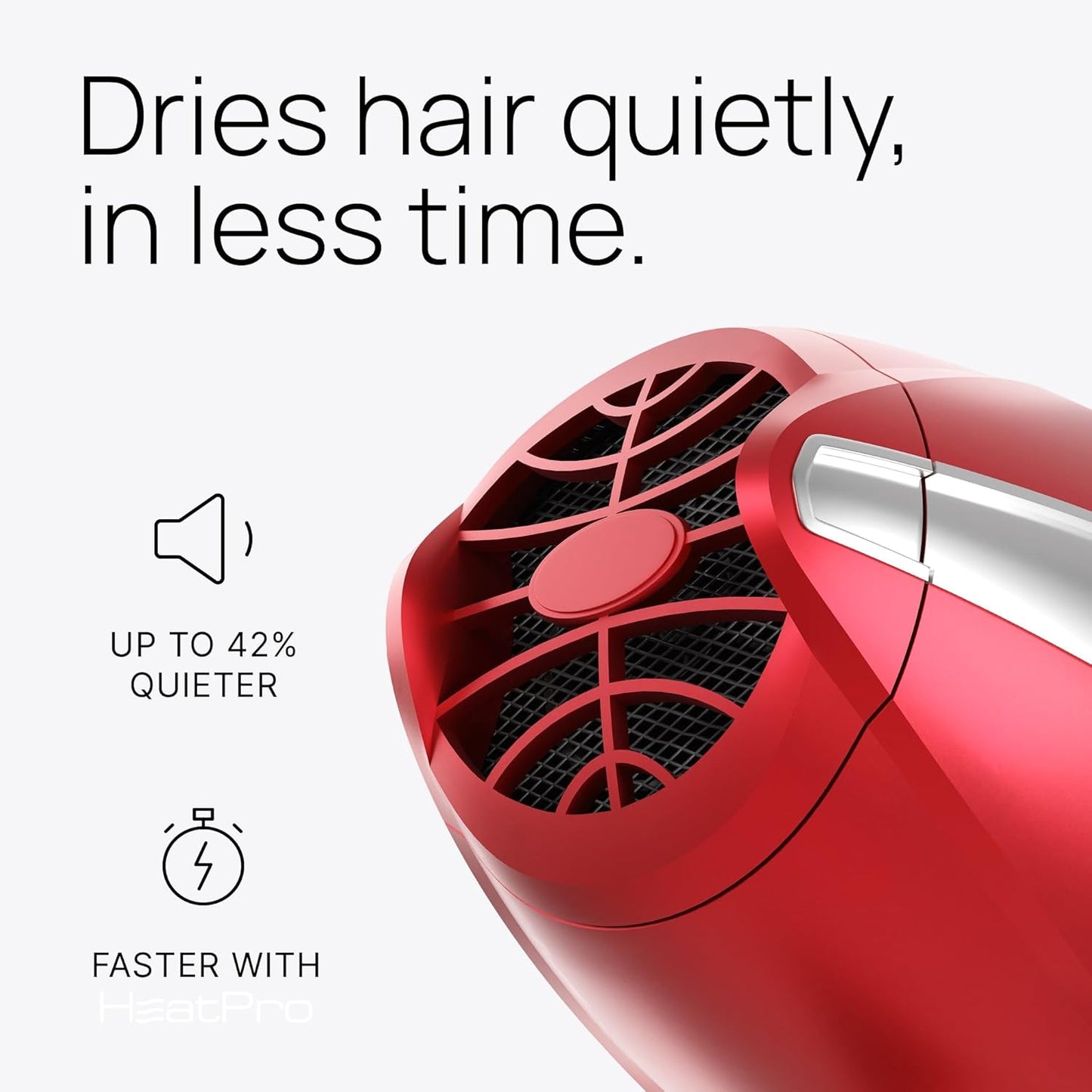 TREZORO Professional Blow Dryer for Women – Ionic Hair Dryer 2000W for Salon & Personal Use – Powerful, Fast & Quiet Drying for Curly Hair, Unwanted Frizz – Design for Travel – 8.2ft Cord – Red