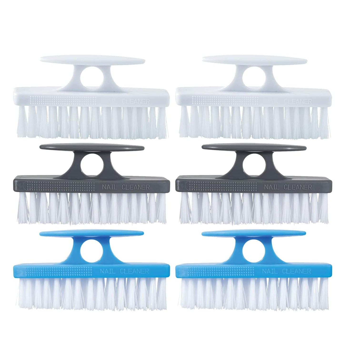 Superio Nail Brush for Cleaning Fingernails, Nail Scrubber Brush, Toe Foot Hands Fingernail Brush Cleaner- Small Scrub Brush- All-Purpose Stiff Cleaning Brush for Home, Kitchen, Work, (6, Multi)