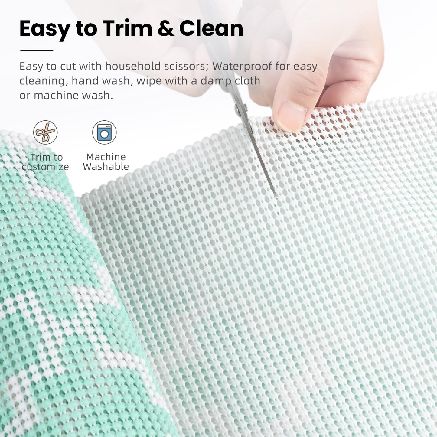 BAGAIL Drawer and Shelf Liner, 17.5 in X 10 Ft Non-Adhesive Shelf Liners for Kitchen Cabinets, Thick Strong Grip Liners for Desk, Shelves, Bathroom Drawers, Cabinet Protection - BlueQuatrefoil