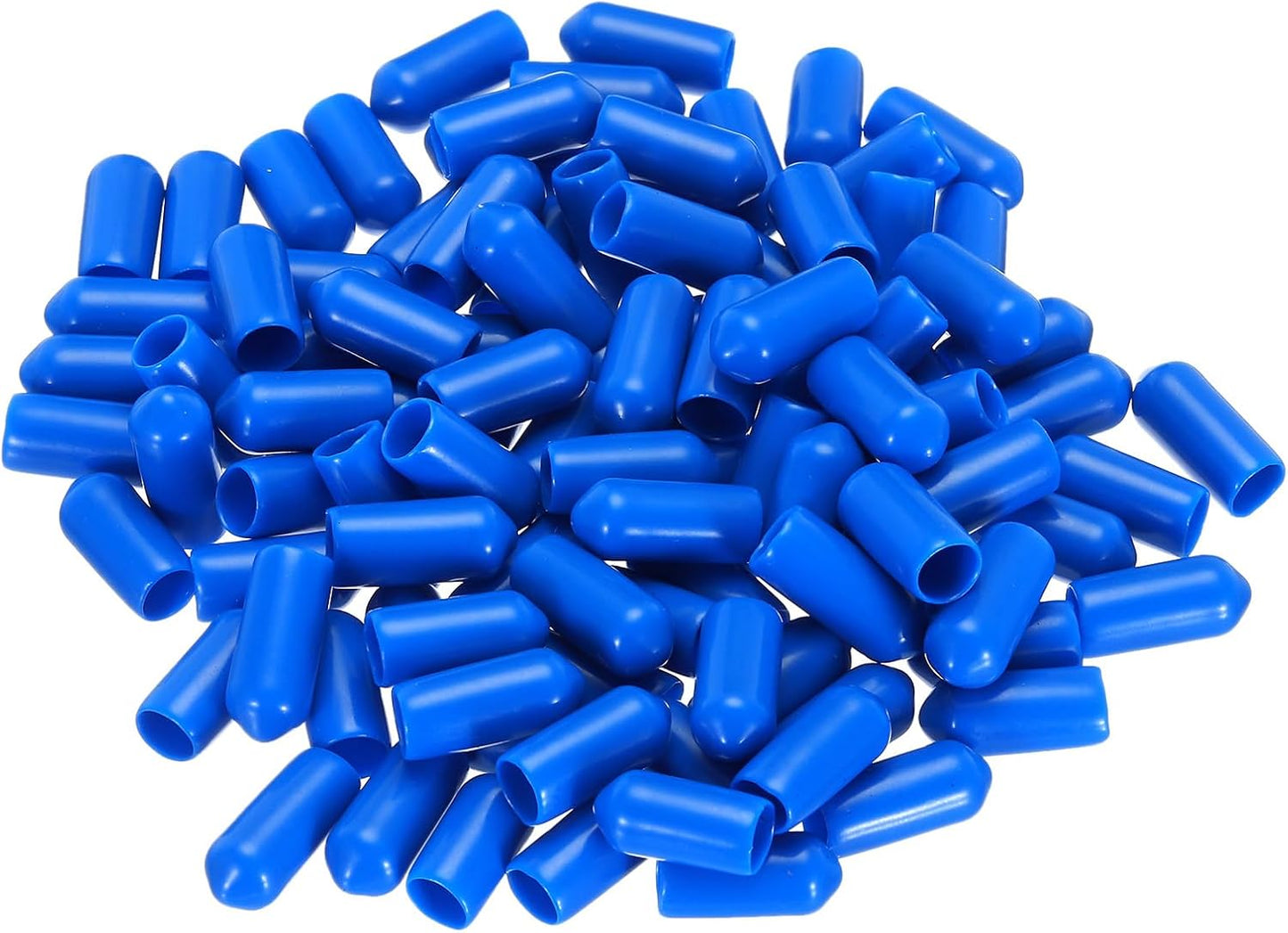 uxcell 50pcs Rubber End Caps 6.5mm(1/4 inch) ID Vinyl PVC Round Tube Bolt Cap Cover Screw Thread Protectors Blue