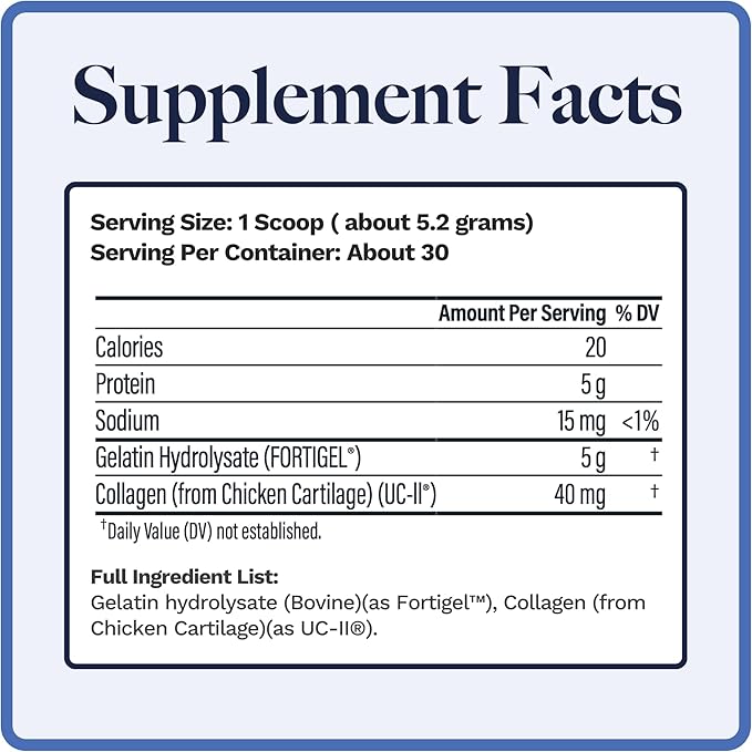 Coll-U-Gen | Joint Support Supplement | with Type II Undenatured Collagen (UC-II®) & Fortigel® | Unflavored Powder | 30 Servings