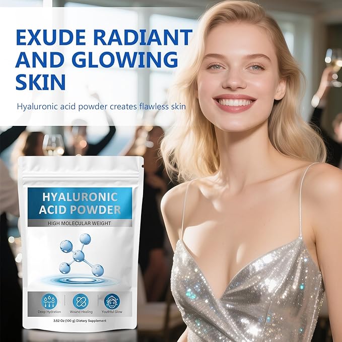 Hyaluronic Acid Powder for Face & Skin | Deep Hydration & Wrinkle Reduction | Pure Hydrating Powder for DIY Face Masks, Serums & Lotions