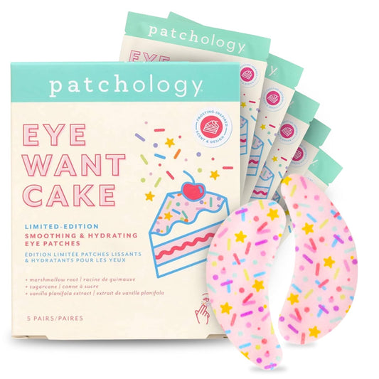 Patchology Eye Want Cake Limited Edition Hydrating & Smoothing Eye Patches – Under Eye Masks for Puffy Eyes, Dark Circles, and Fine Lines – Birthday Cake Inspired Self-Care Essentials, 5-Pack