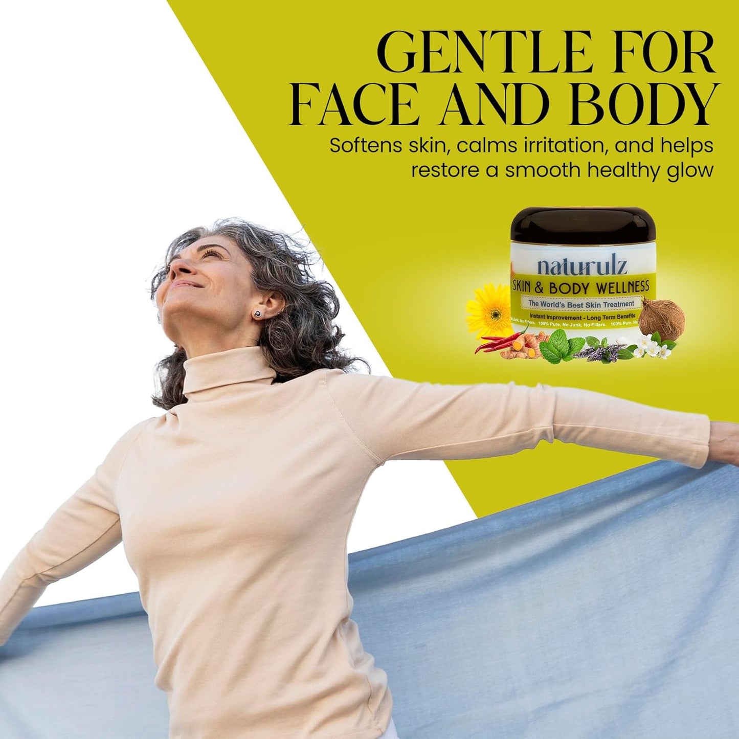 Naturulz Skin & Body Wellness 4oz – Everyday Essentials with Nourishing Coconut oil, Antioxidant-rich Turmeric, Oregano, Parsley, Rosemary & More, Body Butter for Summer Beach Vacation Essentials