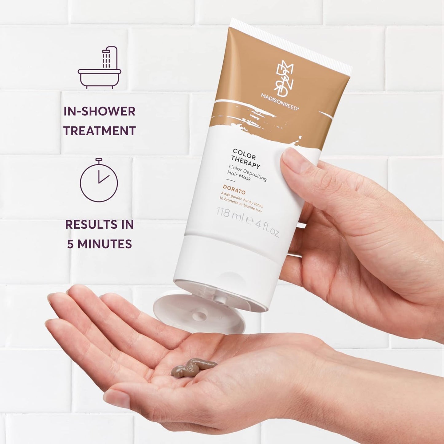 Madison Reed Color Therapy, Dorato, Color Depositing Hair Mask & Deep Conditioning Treatment, Intensely Hydrating, Refreshes Color & Tone, Keratin & Argan Oil, 4 Fl Oz (118 mL)