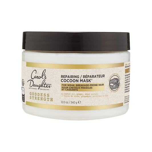 Carol's Daughter Goddess Strength Repairing Cocoon Hydrating Hair Mask for Waves, Coils and Curls, Hair Treatment With Castor Oil, 12 Oz