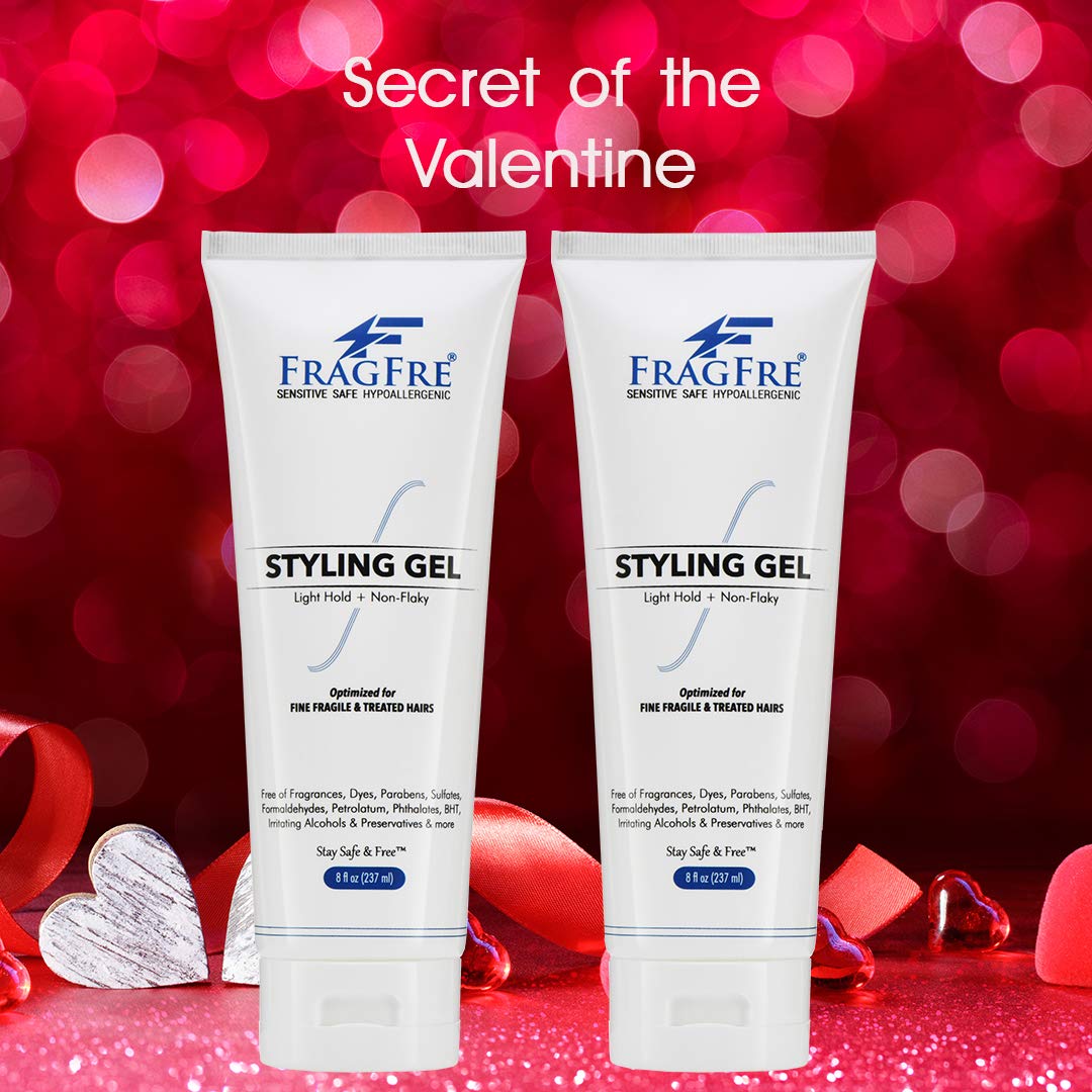 Light Hold Hair Gel Fragrance Free 8 oz - Lightweight Styling Gel for Fine Fragile and Weakened Hairs - Paraben Free Hypoallergenic Sensitive Formula - Vegan Gluten Free Cruelty Free (1 Pack)