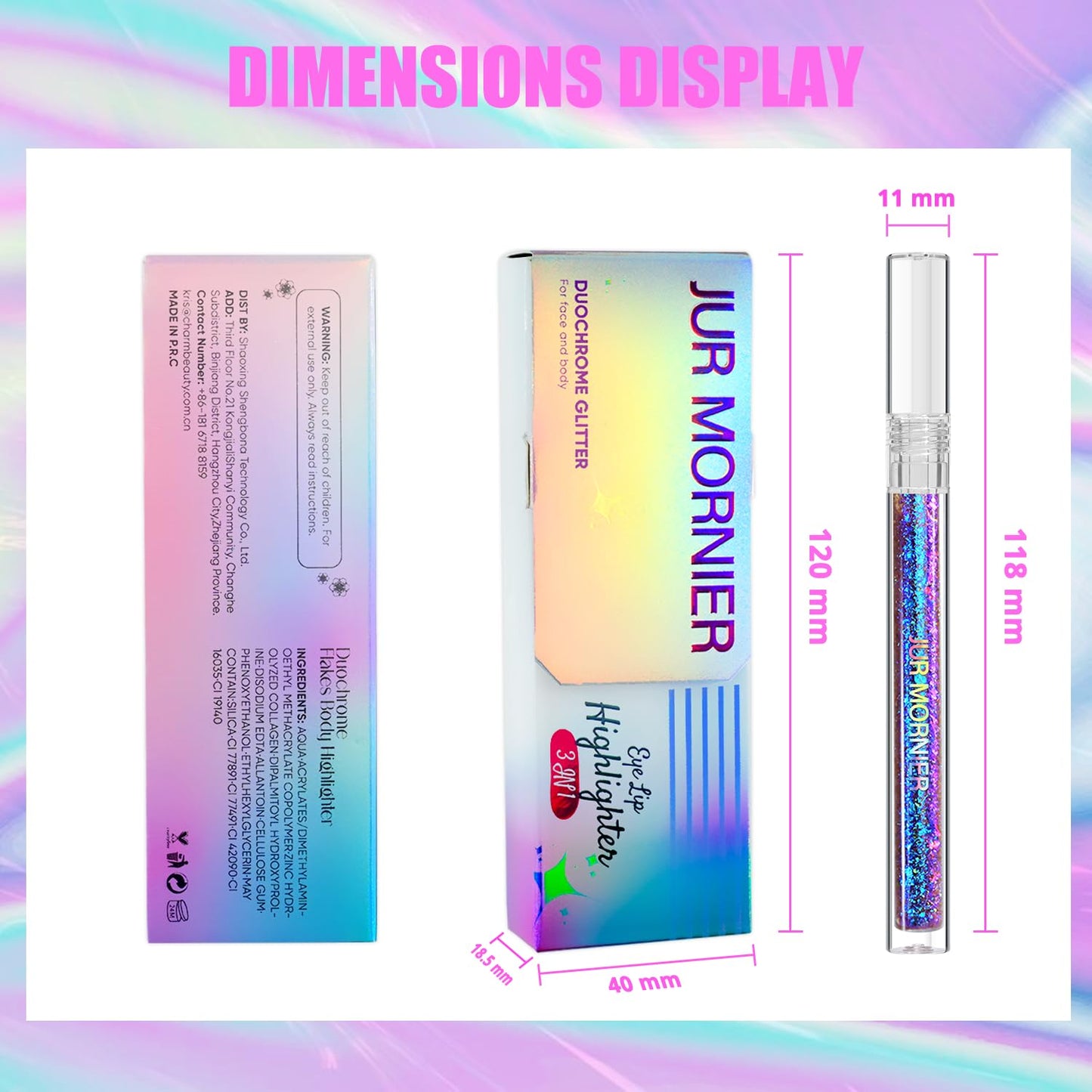 Multichrome Liquid Eyeshadow Set,3 Colors Multi-Dimensional Eye Liner Makeup,High Pigment Waterproof Metallic Eye Shadow,Ultre Fine Tip Glitter Eyeshadow (A01+A02+A03)