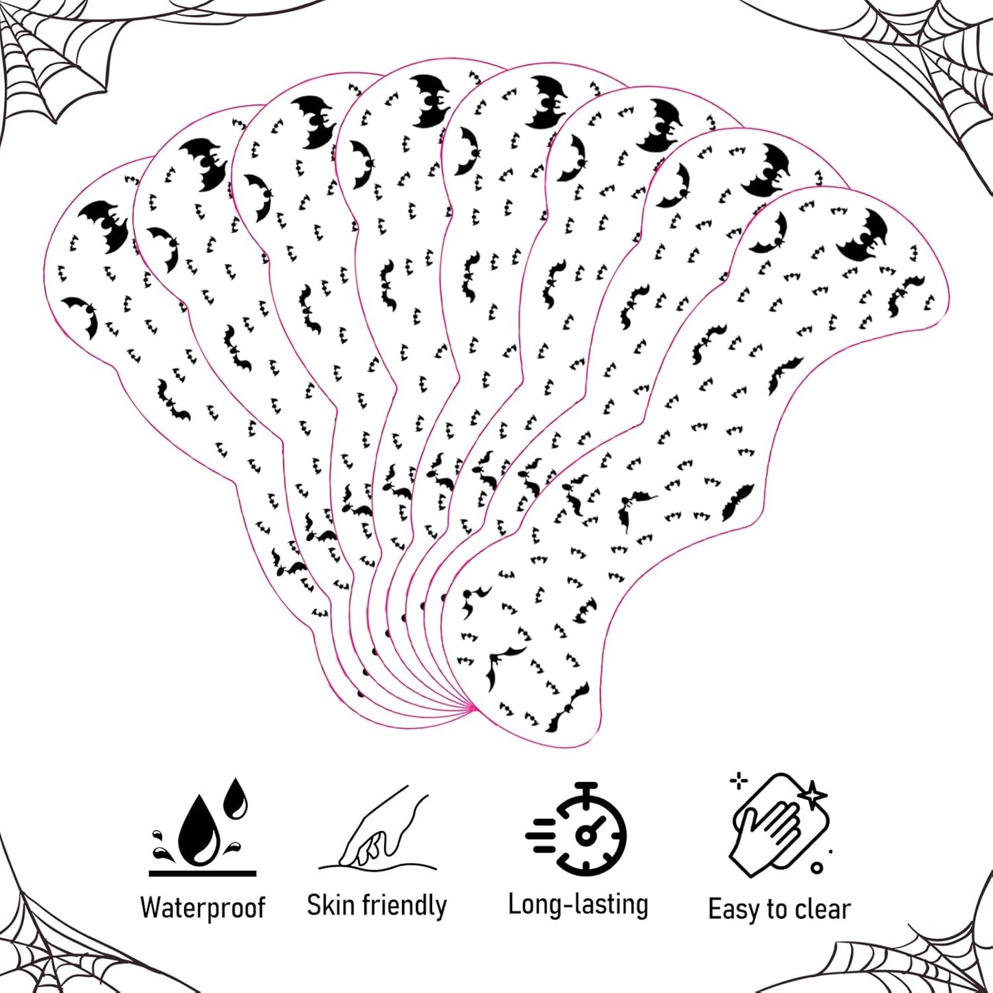 Halloween Freckle Face Tattoo, Temporary Tattoos,Temporary Makeup Stickers,Cut Bat Face Tattoos for Women, Halloween, Costume Parties, Freckles Tattoo Art 8Pcs