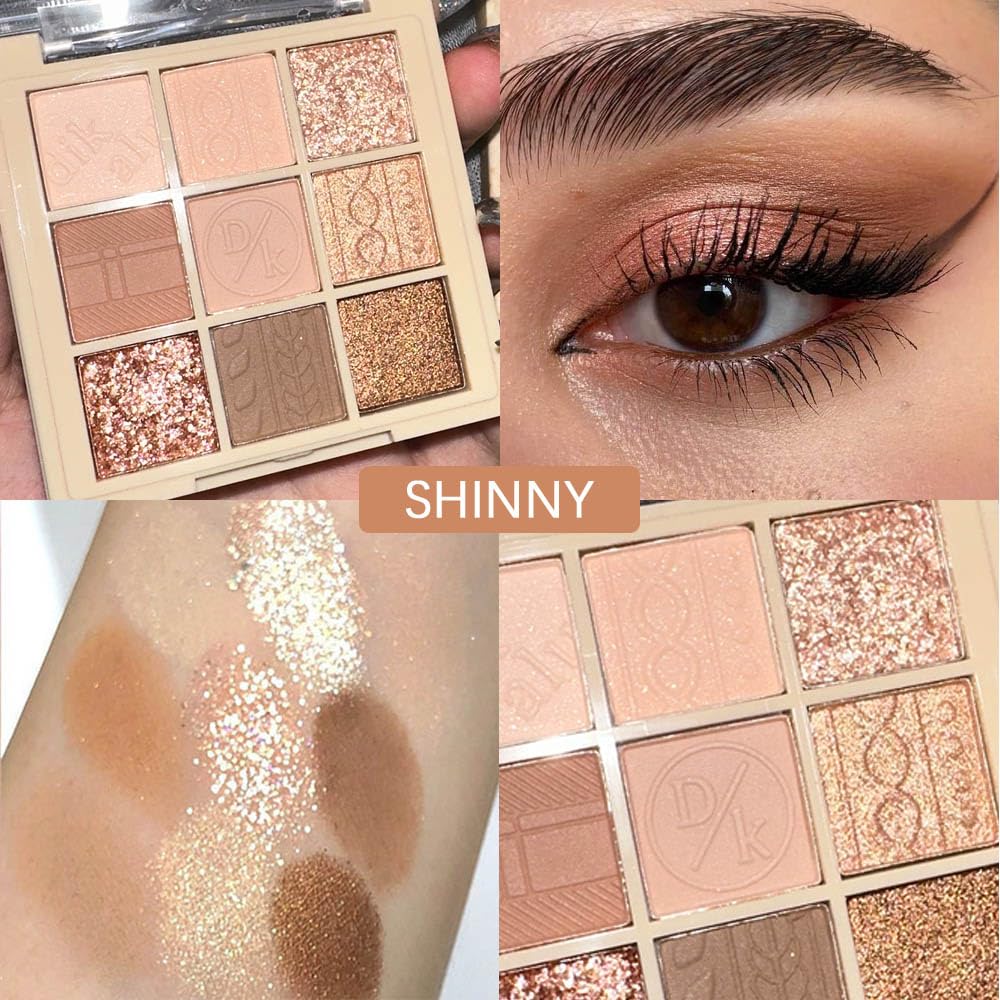 9Colors Neutral Eye Shadow Palette Eyeshadow Kit Nudes,Matte Glitter Natural Neutral Eyeshadow Palettes for Hazel Eyes Long Lasting Naturing-Looking Travel Eyeshadow Nude Palette