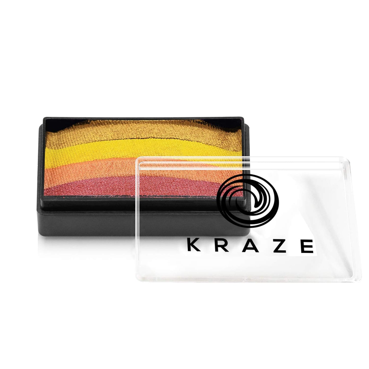 Kraze FX Dome Stroke - Lava (25 gm), Professional 1-Stroke Split Cake, Hypoallergenic, Non-Toxic, Water Activated Face & Body Painting Makeup Supplies for Sensitive Skin, Kid Safe, Adults