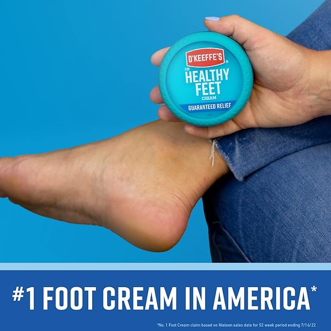 O'Keeffe's for Healthy Feet Foot Cream - 6.4 oz Jar (2 Pack) - Guaranteed Relief for Extremely Cracked, Dry Feet, Repairing Skincare, Instantly Boosts and Retains Moisture Levels