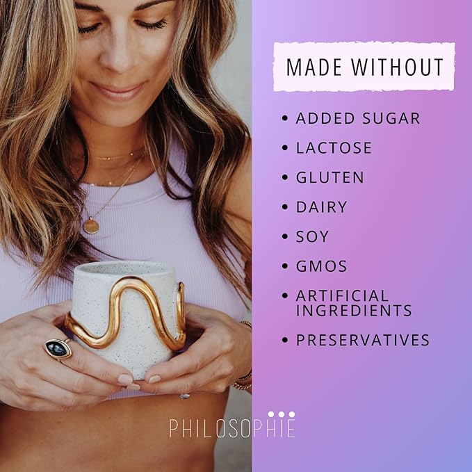 Philosophie Cosmic Elixir Collagen Superfood Blend with Adaptogens – Organic & Unsweetened Powder for Gut Health, Hormone Balance, Joint Support & Skin Vitality – 32 Servings