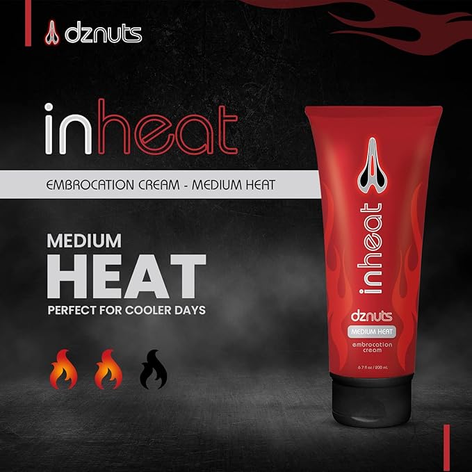 InHeat Embrocation Cream - Anti-Grime Adhesion for Cooler Days, Weather-Proof Film, Warms and Soothes Skin and Muscles - Medium - 6 oz Tube