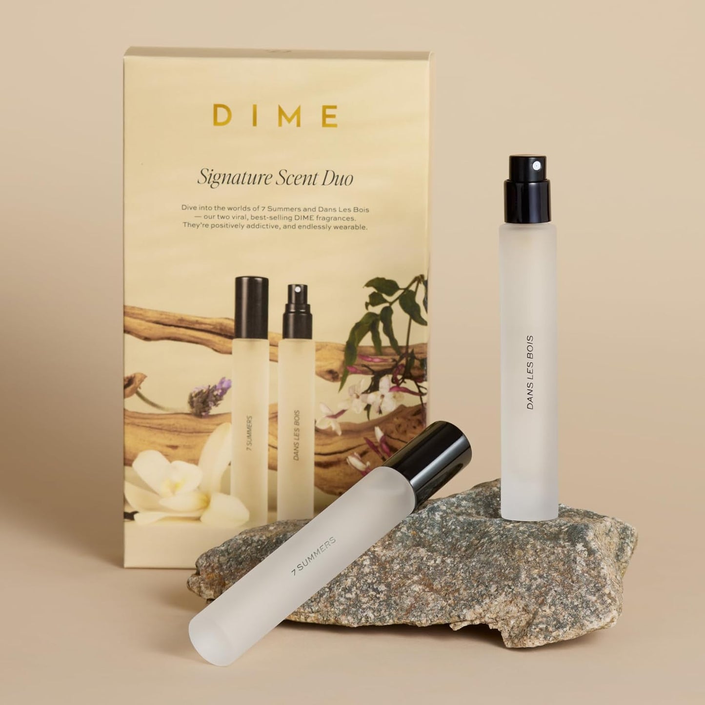 Dime Beauty Signature Fragrance Duo Set ($50 Value) - Includes 7 Summers (10 ml) and Dans Les Bois (10 ml) - Travel Size Perfume Sprays