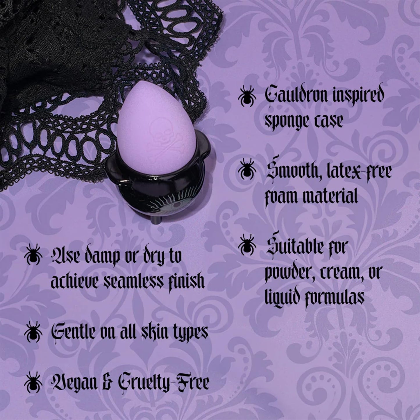 Profusion Cosmetics Wicked Blend Blending Sponge and Sponge Holder, Versatile Tool for Smooth and Enhanced Makeup Application, Achieve Ideal Blending