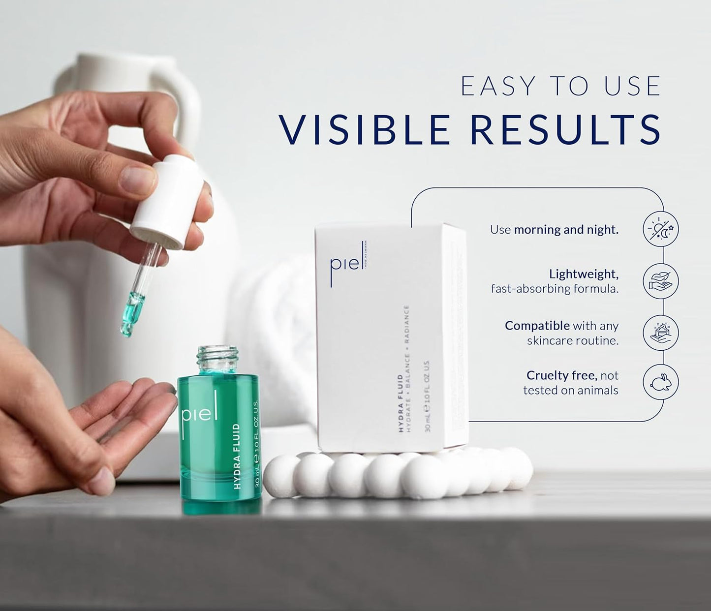 Piel Hydra Fluid – Hydrating Facial Serum with Hyaluronic Acid and Allantoin – Lightweight and Fast-Absorbing Formula – Fragrance-Free – Suitable for All Skin Types