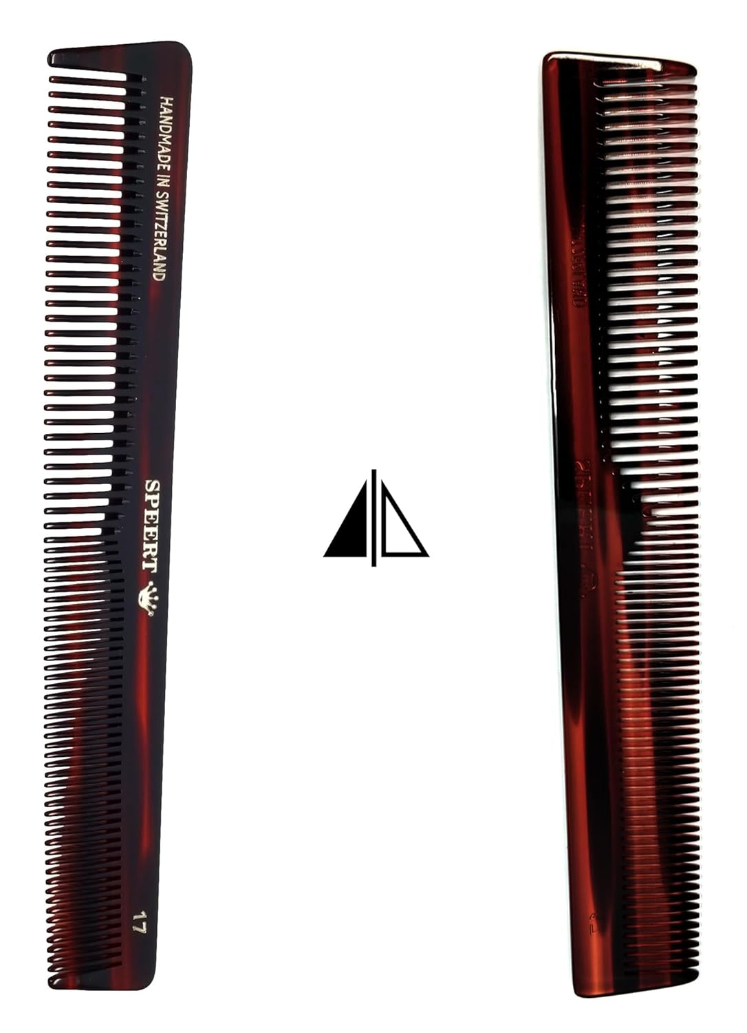 #17 Handmade Wide Narrow Tooth Mustache Beard Comb Small Tortoise Havana Acetate Thick Coarse Curly Fine Short Pocket Sized Facial Hair Grooming Tangle Free Beard Straightener Growth Care Comb