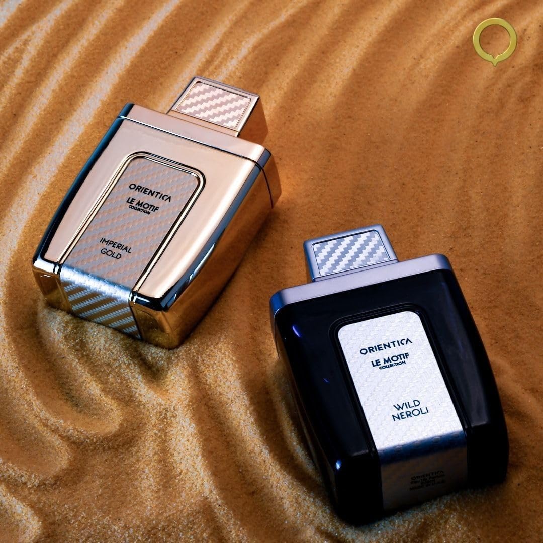 Orientica Le Motif Wild Neroli Eau De Parfum – Fresh Citrus, Bergamot, Lemon, Petit Grain, Neroli, Orange Blossom, Amber, Cedarwood, Musk - Arabic Perfume for Men & Women – 2.9oz / 85ml