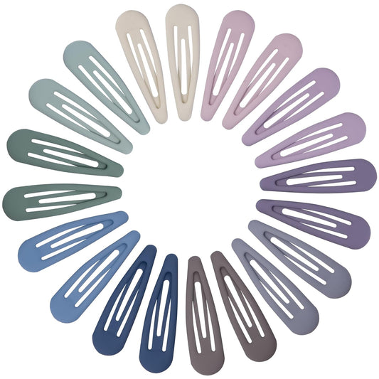 Small Hair Barrettes For Women No Slip Metal Snap Clips For Thin And Fine Hair,Matte Mix Colors,20 PCS,1.97 x 0.5 Inch.