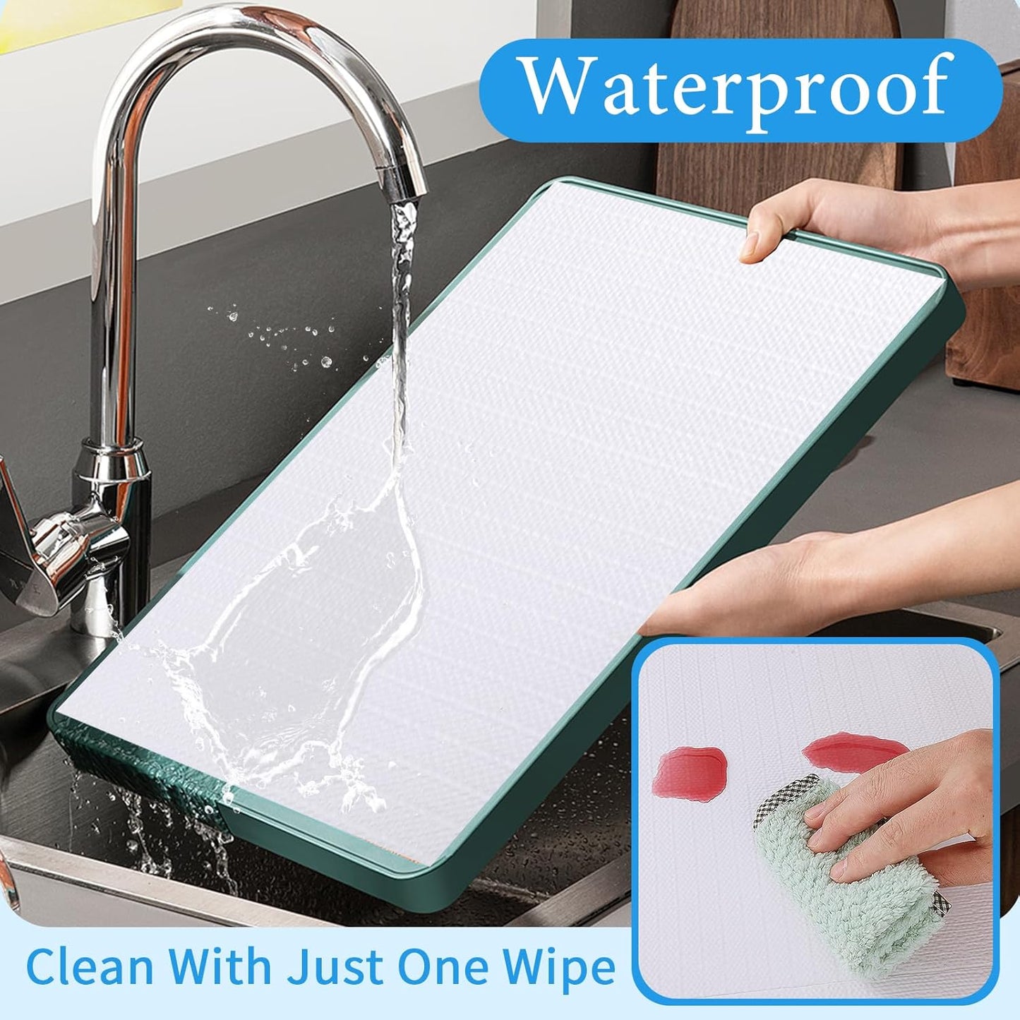 Drawer and Shelf Liner for Kitchen Cabinet: 12 in X 20 Ft Non Slip Waterproof Shelf Paper Non Adhesive Refrigerator Liners White Easy Liners for Bathroom Cupboard with Knife Tape Measure