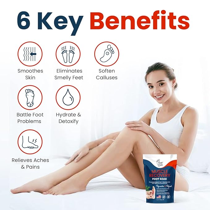 Toenail Repair Pedicure Kit with Muscle Relief Foot Soak with Epsom Salts - All Natural Salts for Post Workout Recovery - Softens Calluses - Soothes Sore Tired Feet