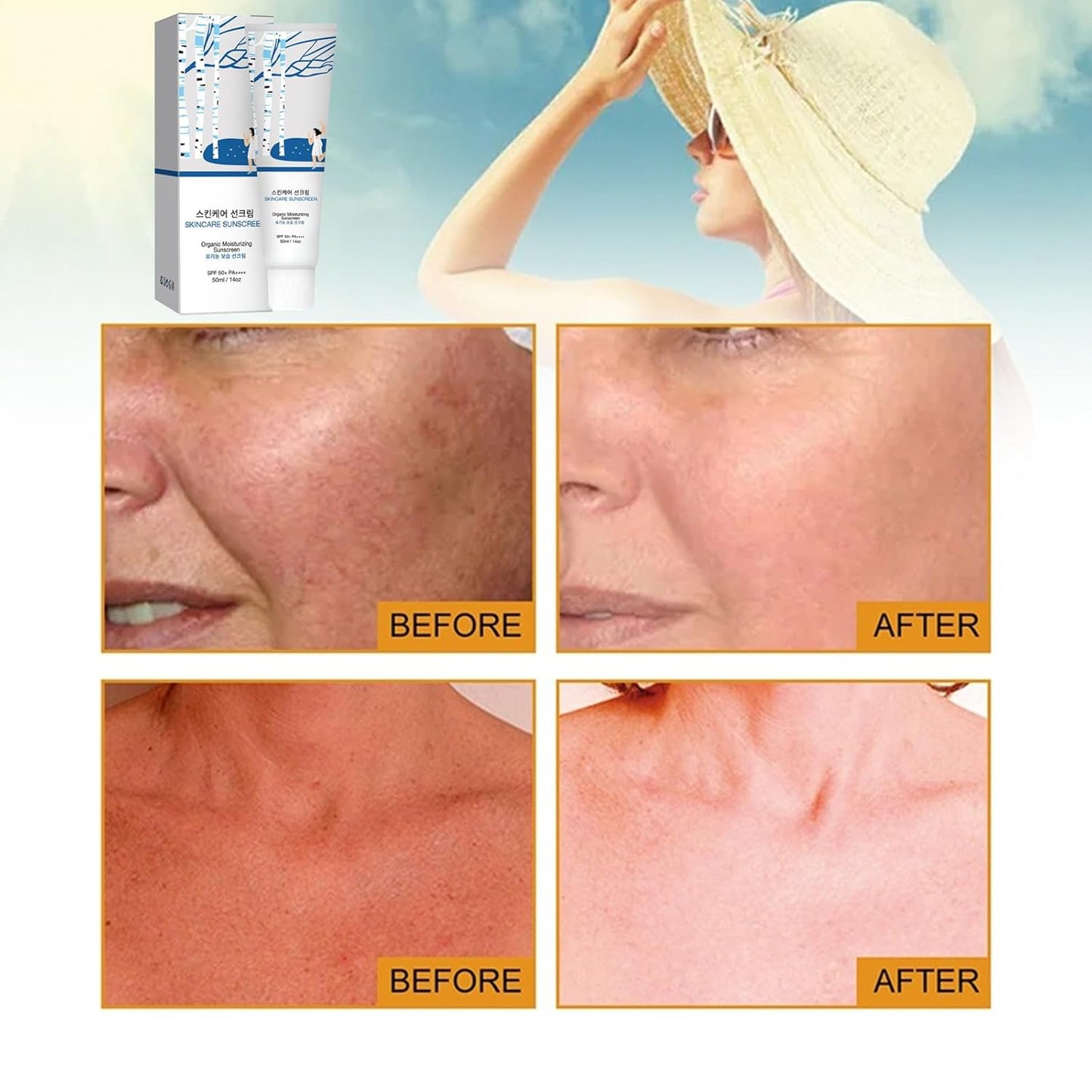 Relief Sun Sunscreen SPF 50+ PA++++ - Birch Juice Moisturizing Sun Cream - Sunscreen for Face No White Cast - Hydrating, Skin Care for All Type (1)