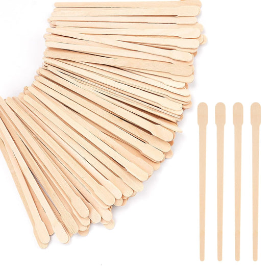 Wooden Eyebrow Waxing Sticks with Handle, Small Wood Wax Sticks, Wax Sticks for Hair Removal, Wax Spatulas Craft Applicator Sticks for Eyebrow, Lip, Nose Waxing (1200 Pcs)