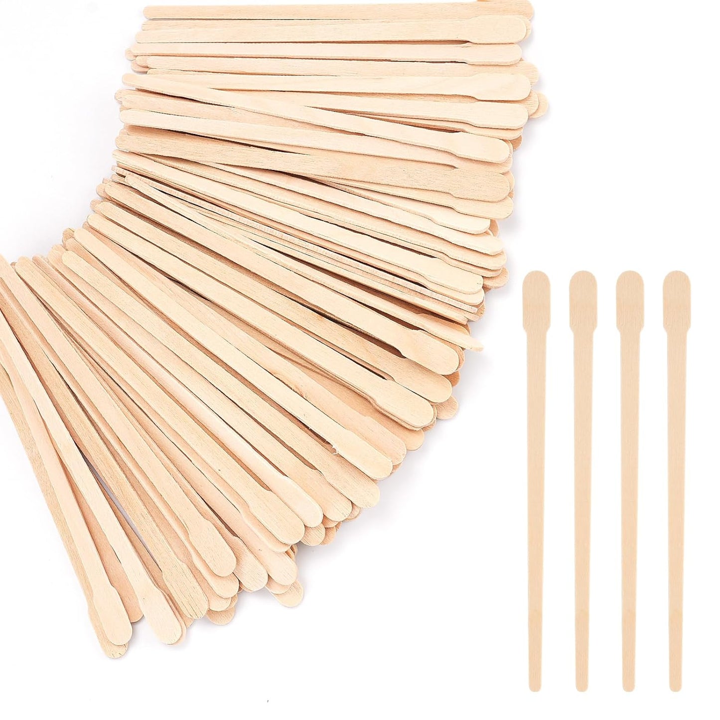 Wooden Eyebrow Waxing Sticks with Handle, Small Wood Wax Sticks, Wax Sticks for Hair Removal, Wax Spatulas Craft Applicator Sticks for Eyebrow, Lip, Nose Waxing (600 Pcs)