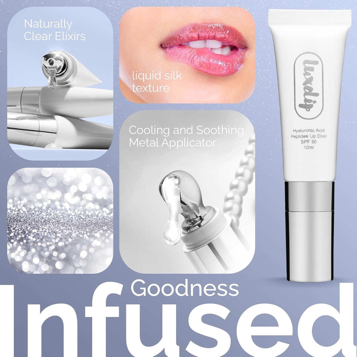 Tinted Lip Balm Elixir – Hydrating Vegan Lip Care with Sheer Color & Moisturizing Glow – Non-Sticky Nourishing Lip Treatment for Soft, Smooth Lips (Naturally Clear 10ml)