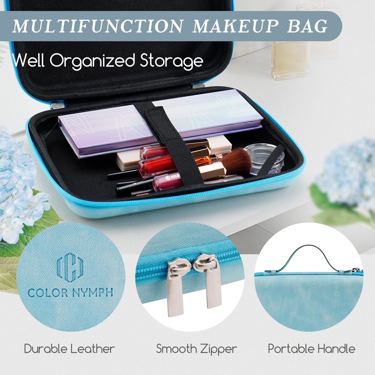 Color Nymph Makeup Palettes Makeup kits for Girls Any Ages, Teens Makeup Set for Beginner with Reusable Handbag, Eyeshadow Palette with Blushes Bronzer Highlighter Lipgloss Lip Oil Sharpener