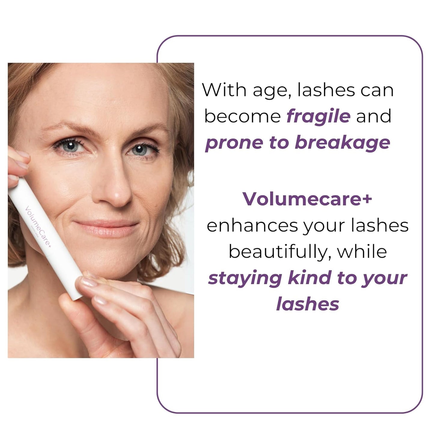 Rumi Cosmetiques VolumeCare+ Mascara For Older Women - Extreme Length and Volume 2-in-1 Formula - No Clumps, Long-Wearing, Hypoallergenic Mascara For Sensitive Eyes (Natural Black)