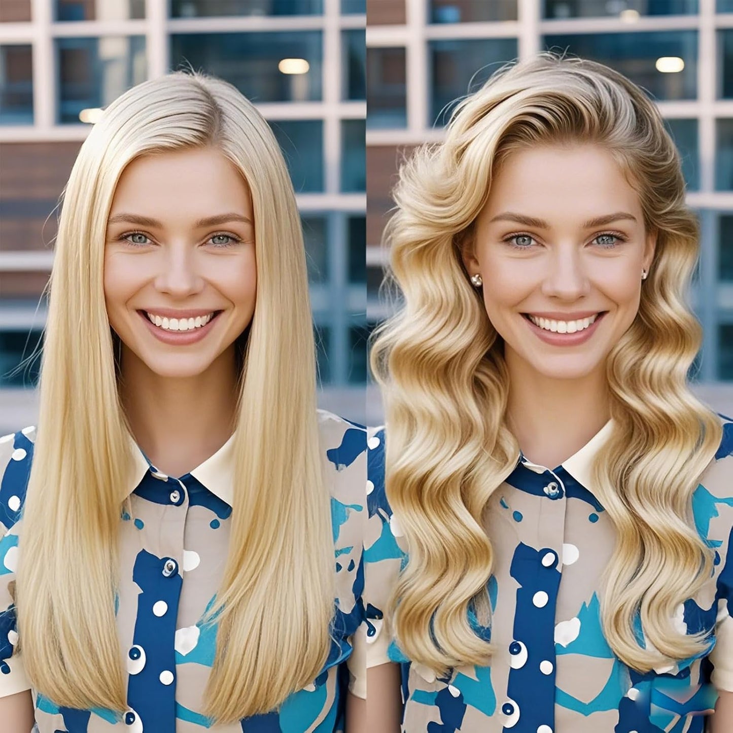 3 Barrel Curling Iron, 1 Inch Ceramic Tourmaline Hair Waver Wand with LCD Temperature Display, Fast Heating Foldable Crimpers for Travel Glove Included (Gold)