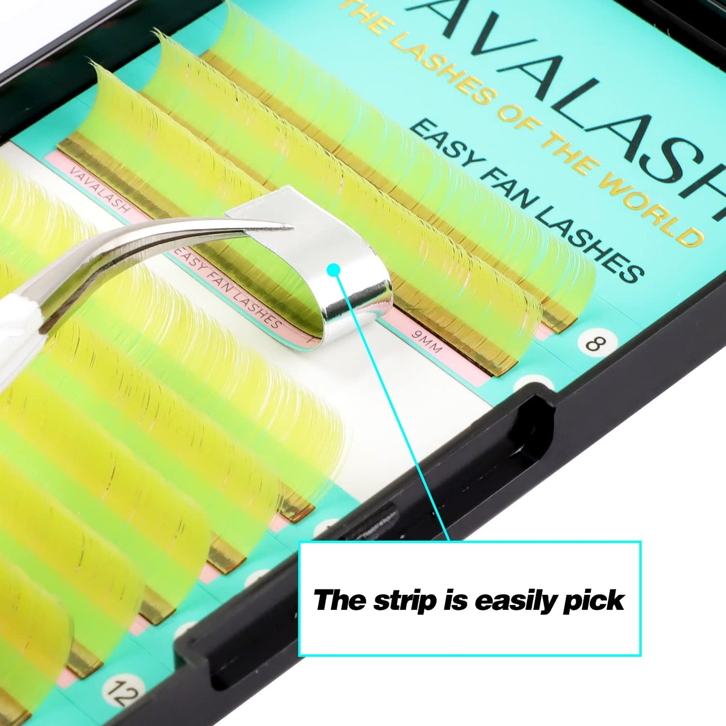 VAVALASH Colored Easy Fan Eyelash Extensions 0.07 C Curl 13-20mm Mixed Lash Tray Yellow Self Fanning Lashes Colorful Volume lash extensions（Yellow,0.07-C-13-20mm）