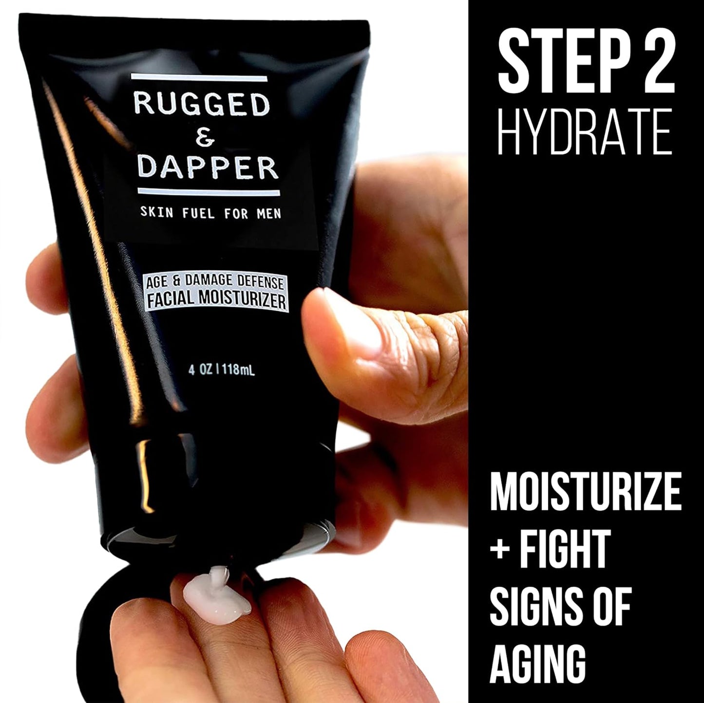 RUGGED & DAPPER Daily Duo Skincare Set for Men | Includes Age + Damage Defense Moisturizer & Daily Power Scrub Face Wash