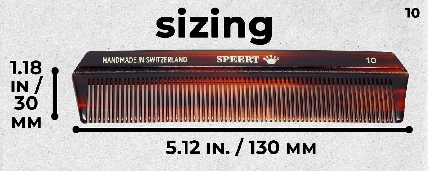 #10 Handmade Narrow Tooth Comb Tortoise Havana Acetate Fine Straight Thin Detangling Parting Grooming Teasing Hair Styling Hairdresser Barber Hairdressing Wet Dry Pocket Travel Women Men Kids