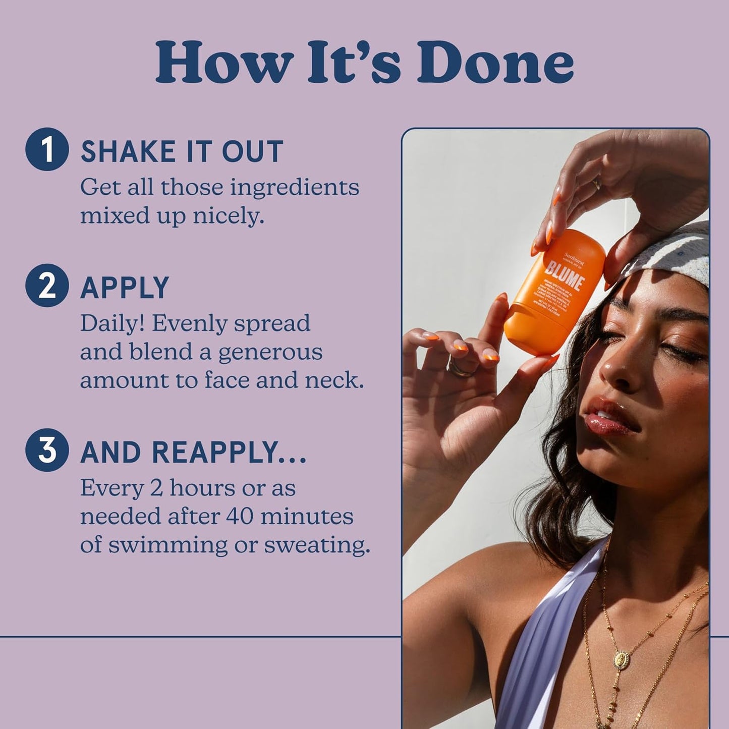 Blume Sunburst Broad Spectrum SPF 50 Mineral Sunscreen - Hydrating & Soothing Face Sunscreen with Zinc Oxide and Niacinamide - Tailored For Sensitive Skin - Vegan (1.7 Ounce)