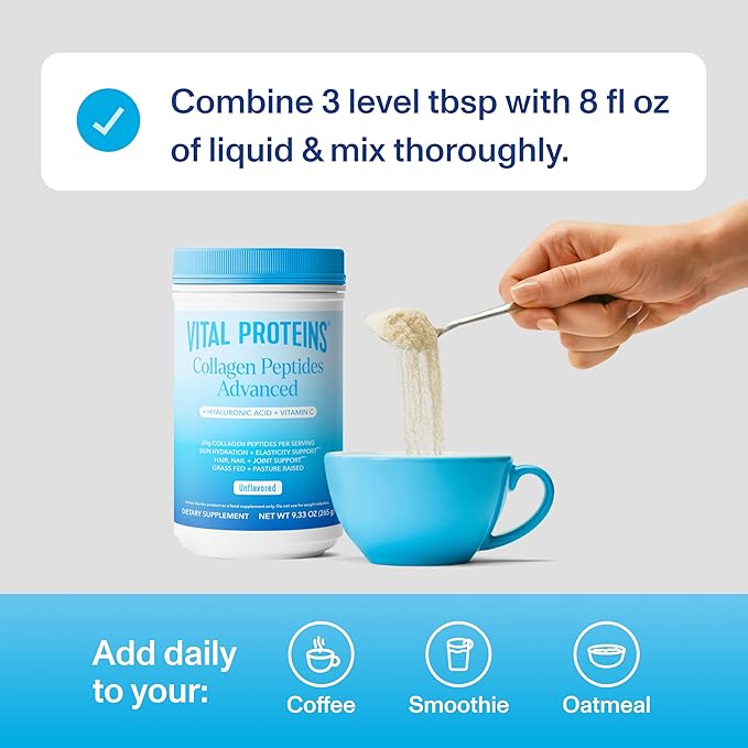 Vital Proteins Collagen Peptides Powder, Hydrolyzed Collagen Peptides Unflavored, Bundle 9.33oz (2 Pack)