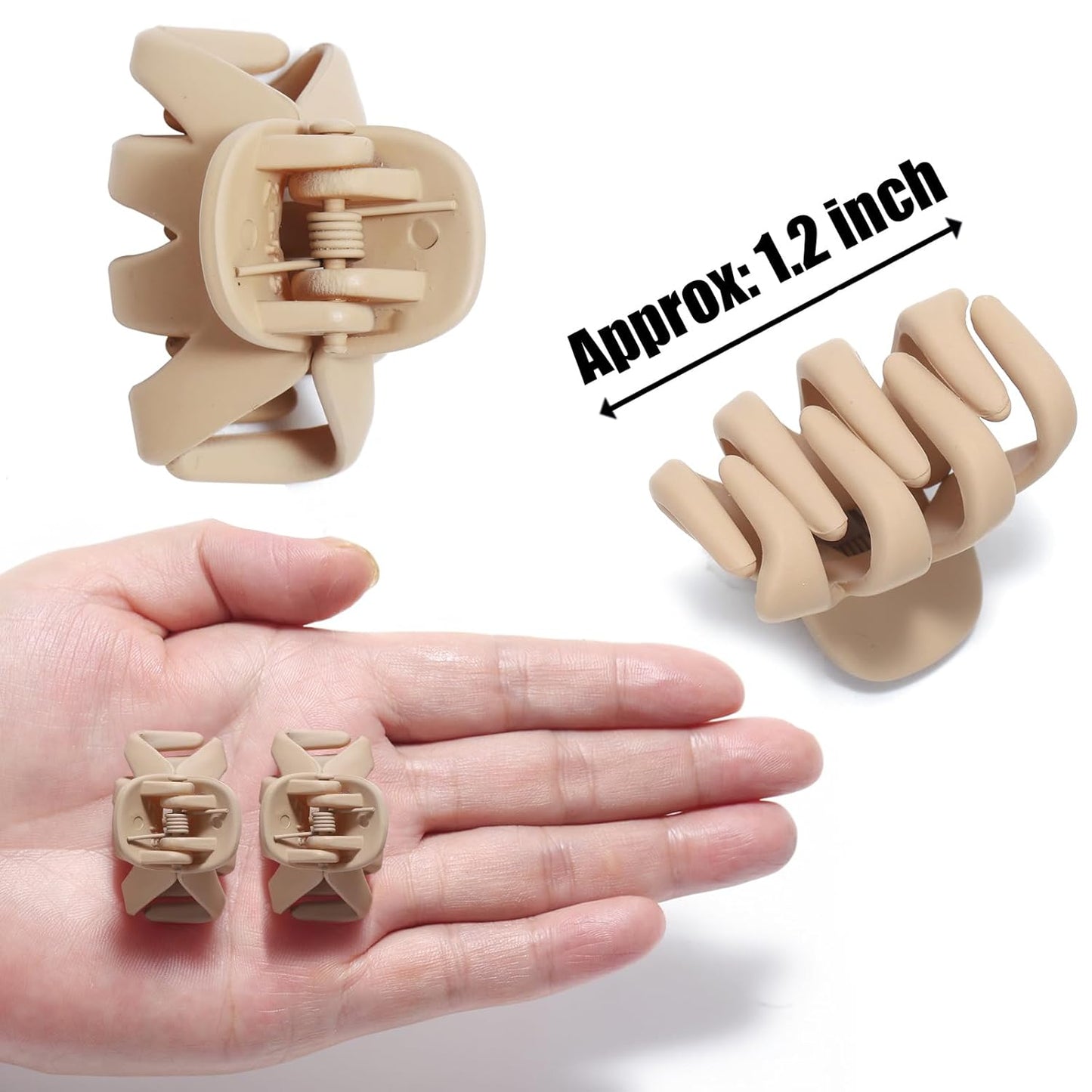 Cobahom 12 Pack Small Hair Claw Clips 1.2 Inch Matte Hair Clips for Thin Hair No-Slip Mini Hair Clips Hair Styling Accessories for Women and Girls, Pink, Black, Green, Apricot