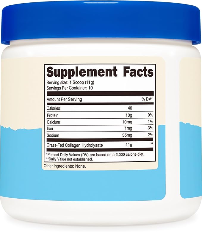 Nutricost Grass-Fed Collagen Powder 4 oz (Unflavored) Type I, Type III Collagen - Gluten Free and Non-GMO