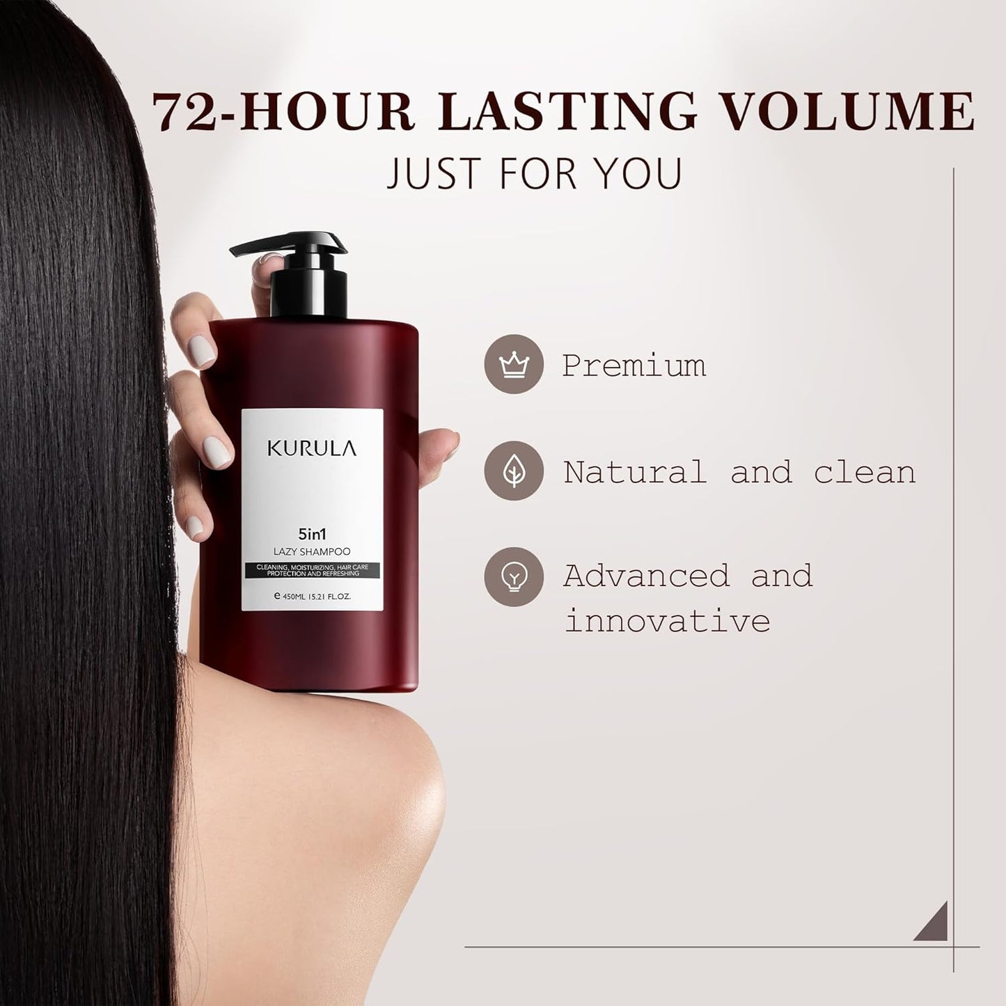 Shampoo for Women & Men 5in1 Hair Care - All-in-one | Volumizing, Moisturizing, Hydrating and Repairing for All Hair Types | Camellia Oil | Natural, Soft and Fluffy Again, 15.2 OZ