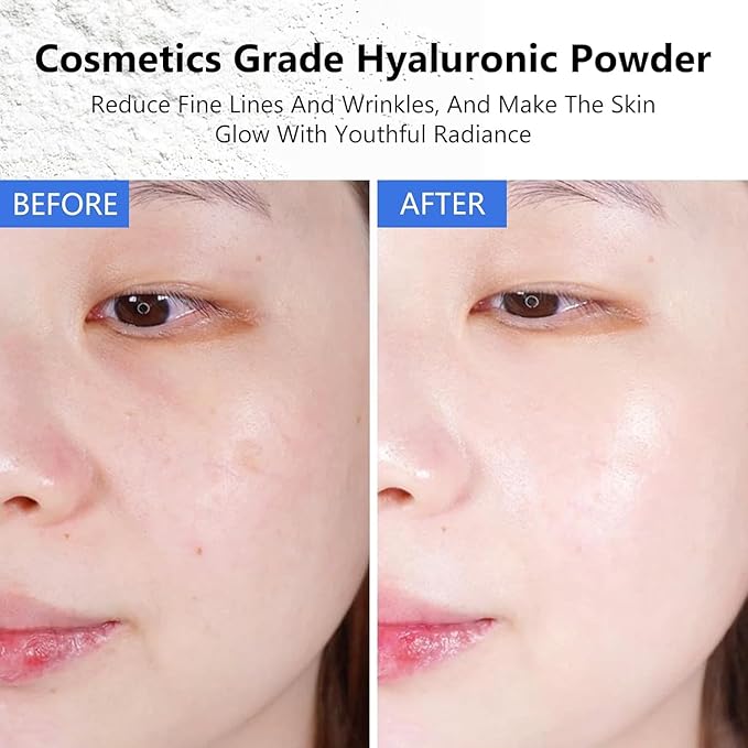 BAUTY JSEON Hyaluronic Acid Powder,Hyaluronic Acid Powder for Skin Care, Water Soluble,Anti-Aging Skincare,Moisturizing Facial for Men and Women