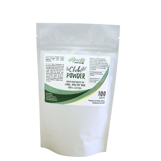 Roselle Naturals Chebe Powder Imported from Chad, Africa 100g - African Chebe Powder for Hair Growth, Deep Moisturizing Hair Growth, Chebe Hair Mask