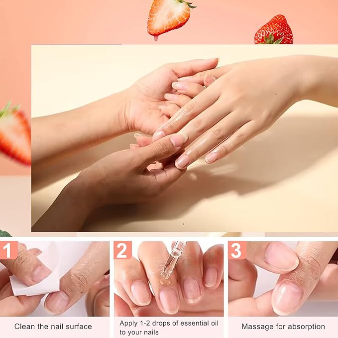 Honey Joy Cuticle Oil for Nails – Nail Oil Cuticle for Nail Care, Cutical Oil for Growth and Strength, Cuticle Oil for Nails, 0.5 fl. oz (Strawberry)