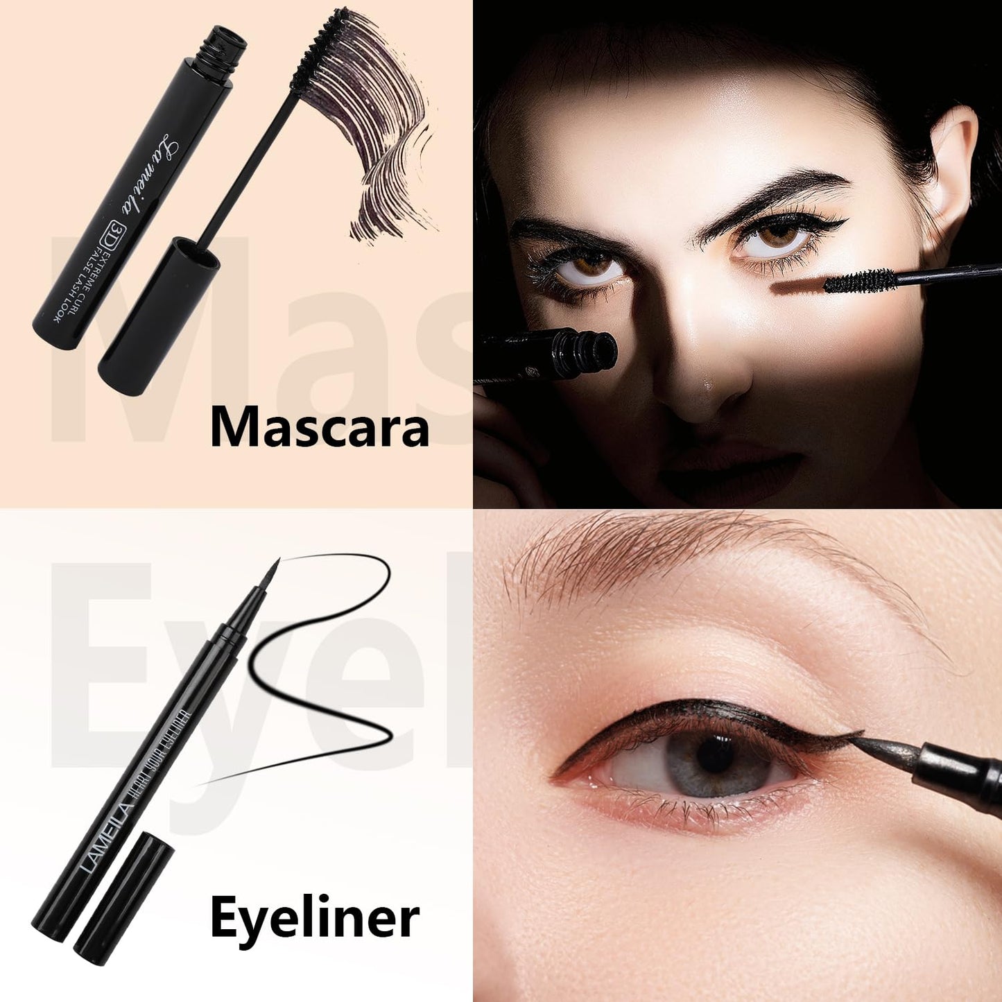 Makeup Kit for Teen Girls, All-in-One Kit with 2X16 Colors Eyeshadow, Liquid Foundation, Eyeliner Pencils, Contouring Stick, Lip Gloss, Eyebrow Pencils & 8 Makeup Brushes (Black)